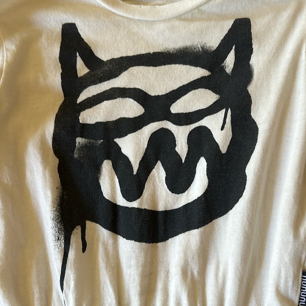 White and black nununu girls dress size 6-7.